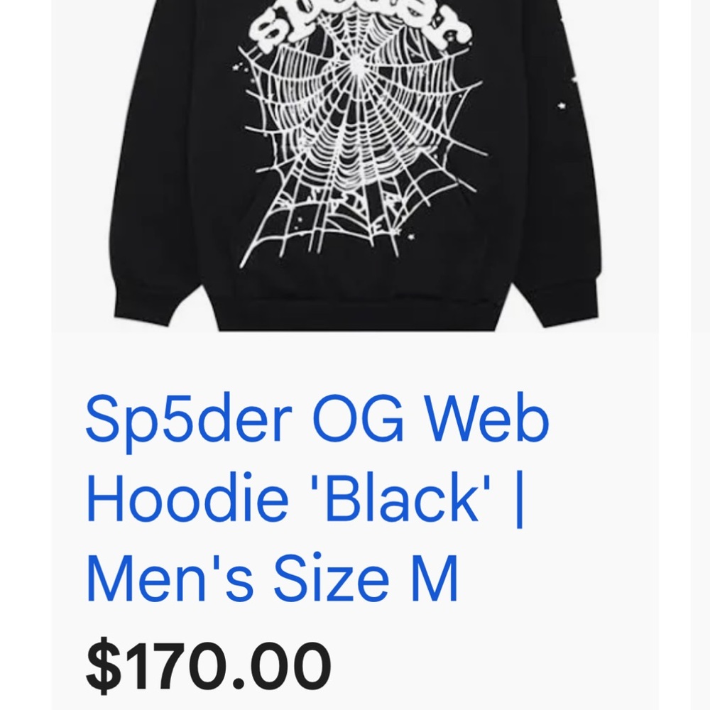 Sp5der OG Web Hoodie - Black